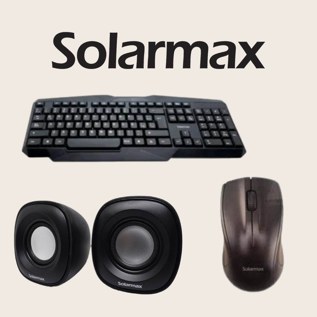 Kit con cable Solarmax teclado - mouse - parlantes